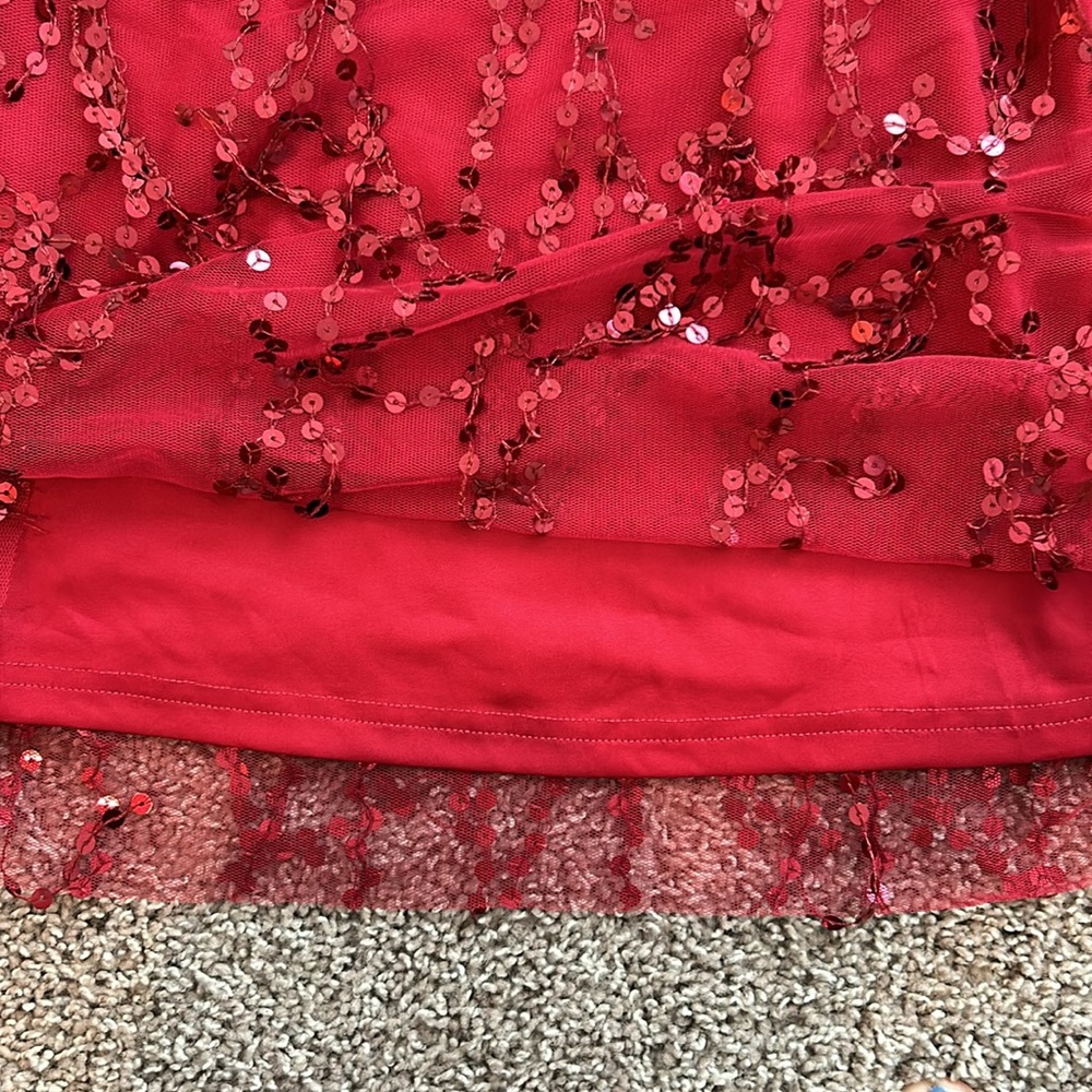 50s Cherry red sequin Flapper Dress - Picture 6 of 11